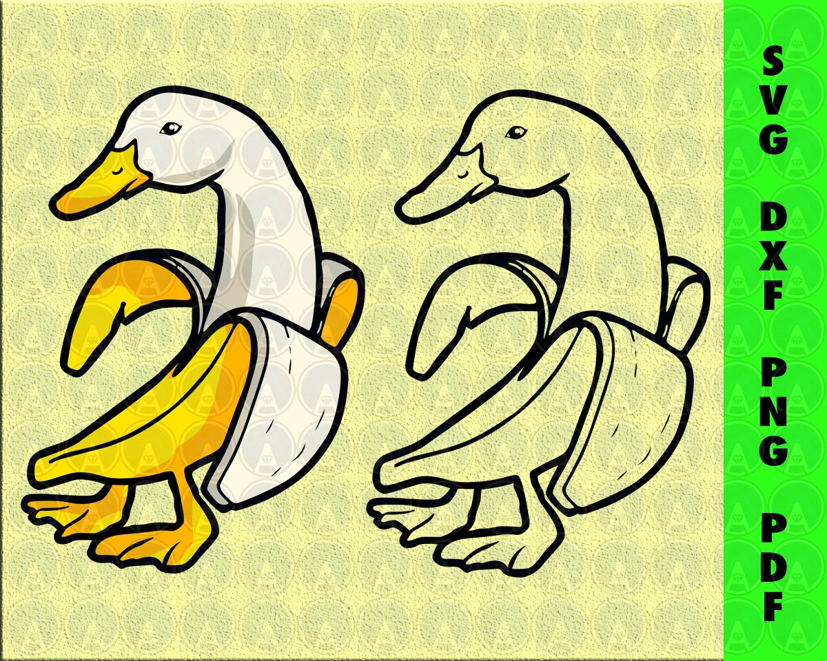 Banana Duck Because It's Funny Anthropomorphic Art Etsy