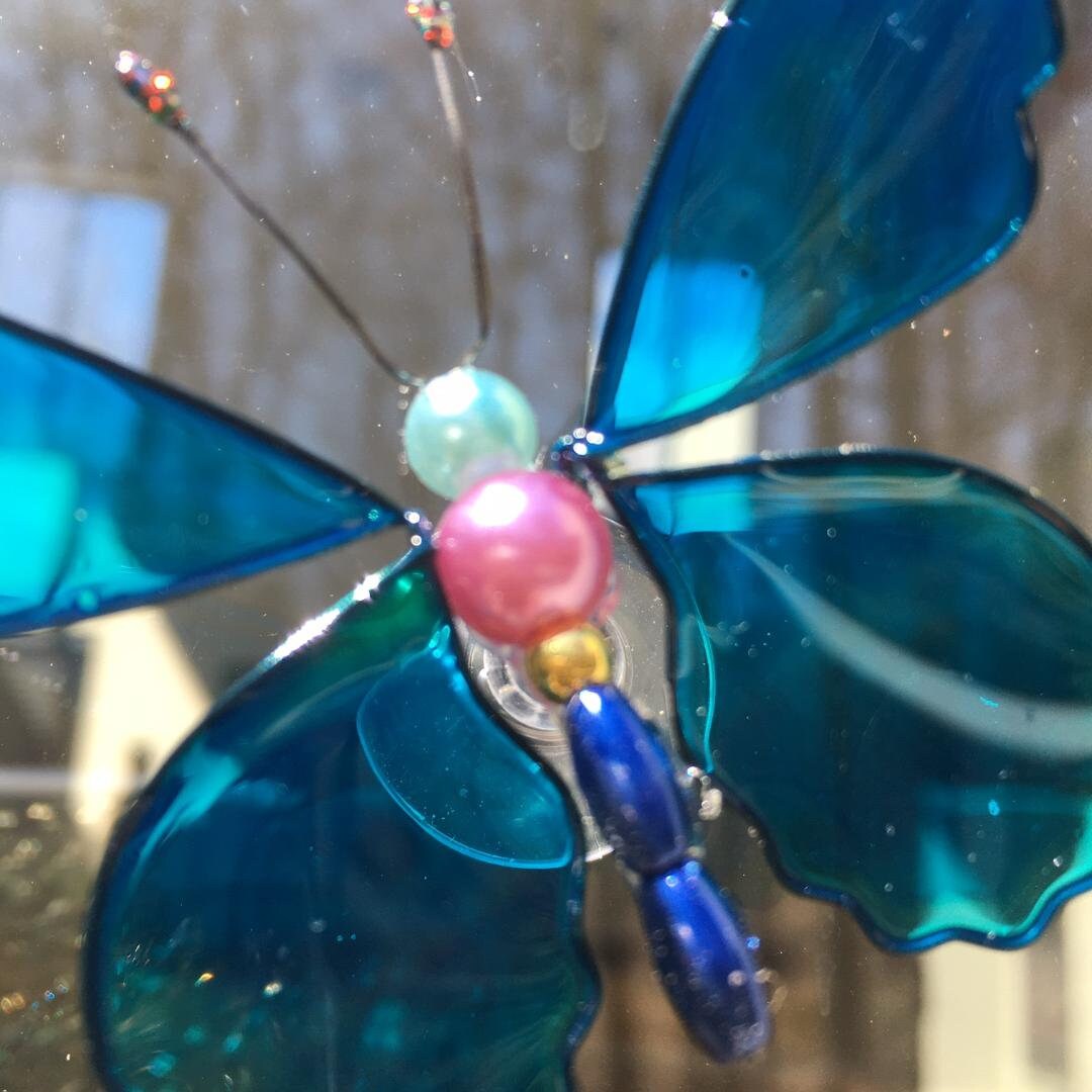 BUTTERFLY SUNCATCHER GIFT Beautiful Duo Two Handmade Each Etsy