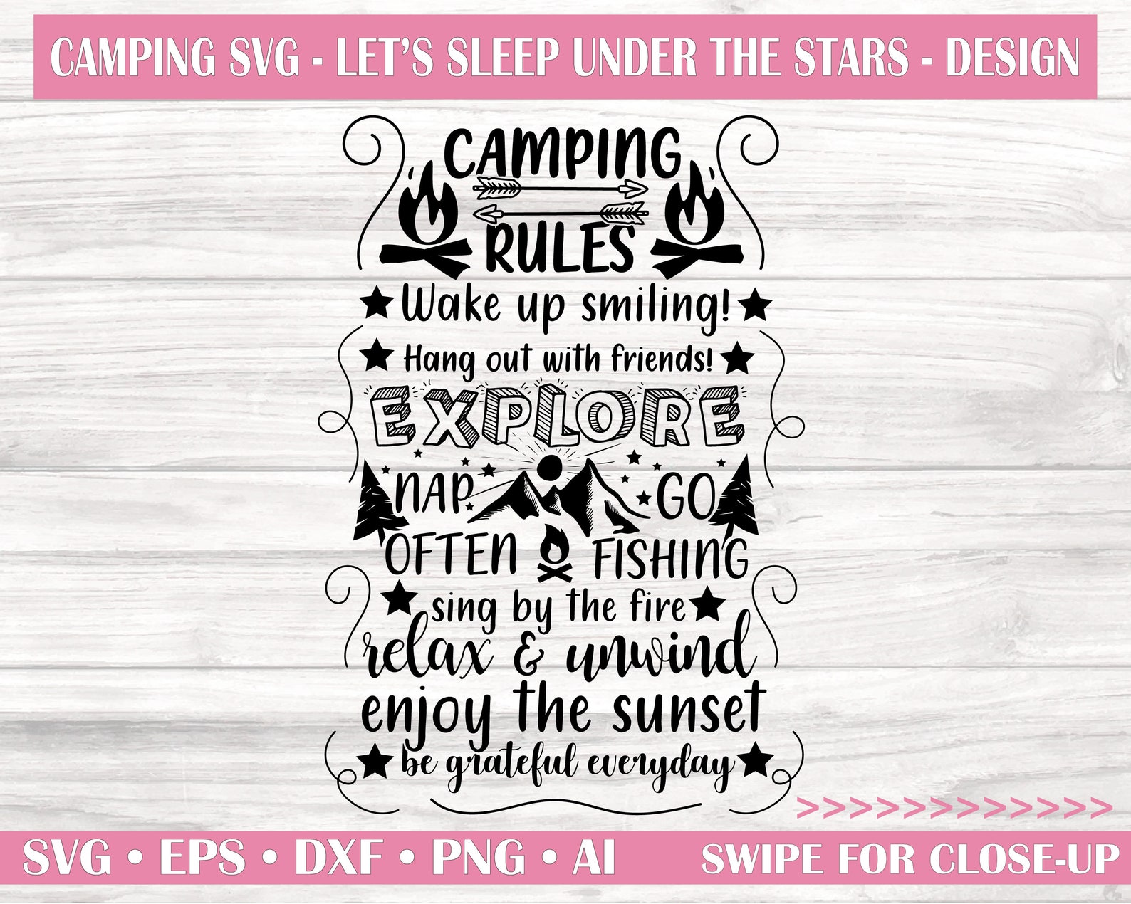 Campsite Rules. Rules svg. Camping rules