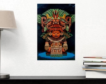 Mexican Chicano Art Poster From My Original Acrylic Painting of A Oaxacan Urn by Mikekimart