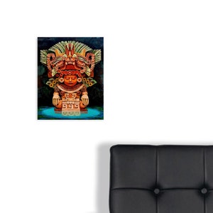 10x8" Impresiones fotográficas enmarcadas de mi original mexicano, Oaxaca, azteca, maya, cenote, acrílico pintura arte por Mikekimart