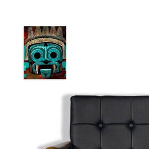Original 8x10&quot; Framed Art Prints from my Original Mexican  Acrylic Painting, Aztec God Tlaloc by Mikekimart