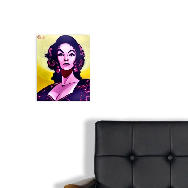 10x8" Framed Photo Art Prints of my Original Acrylic Painting Mexican Golden Age Actress Maria Felix  by Mikekimart