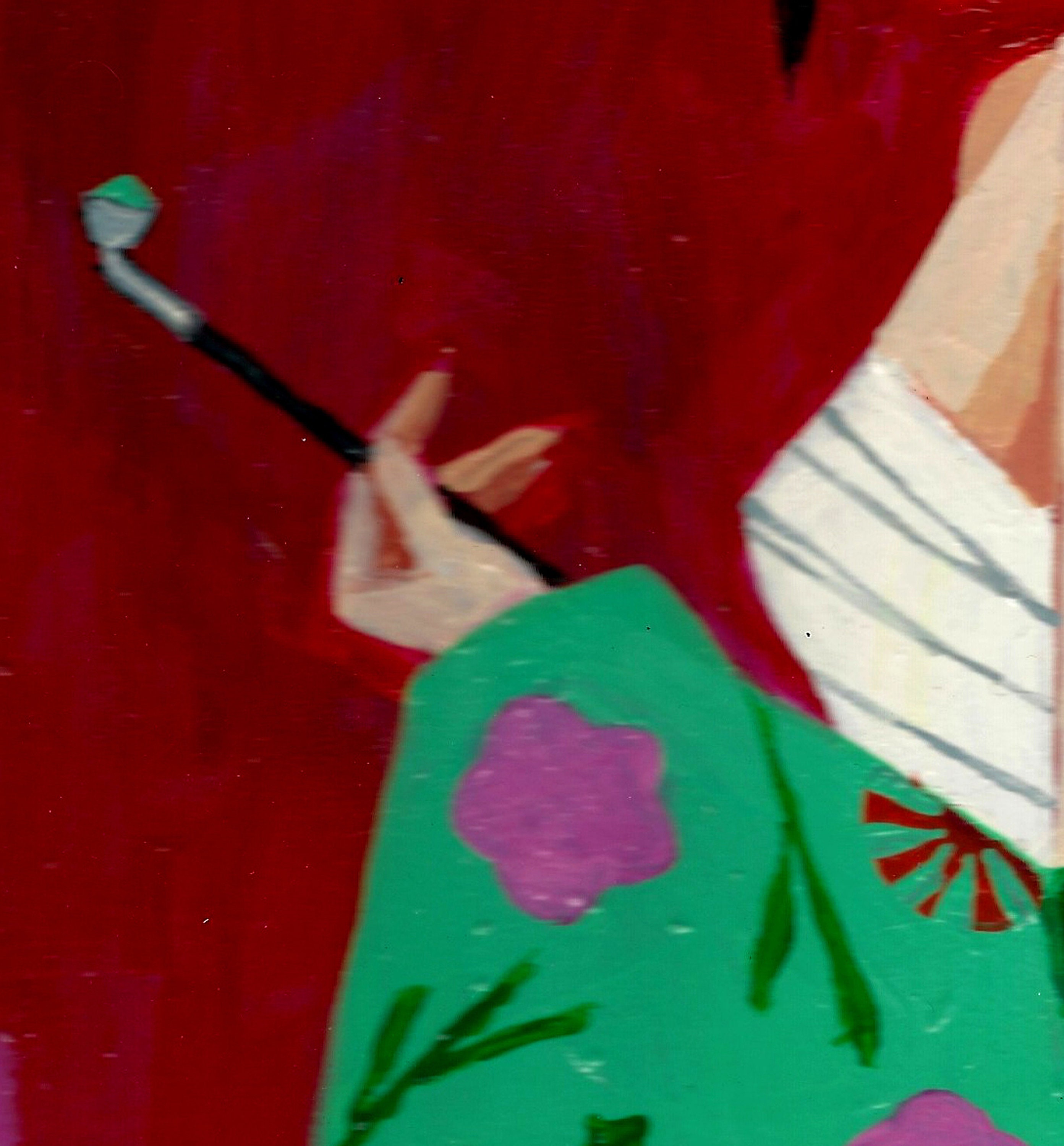 Original Art Acrylic Painting on Wood Panel of A Japanese Etsy