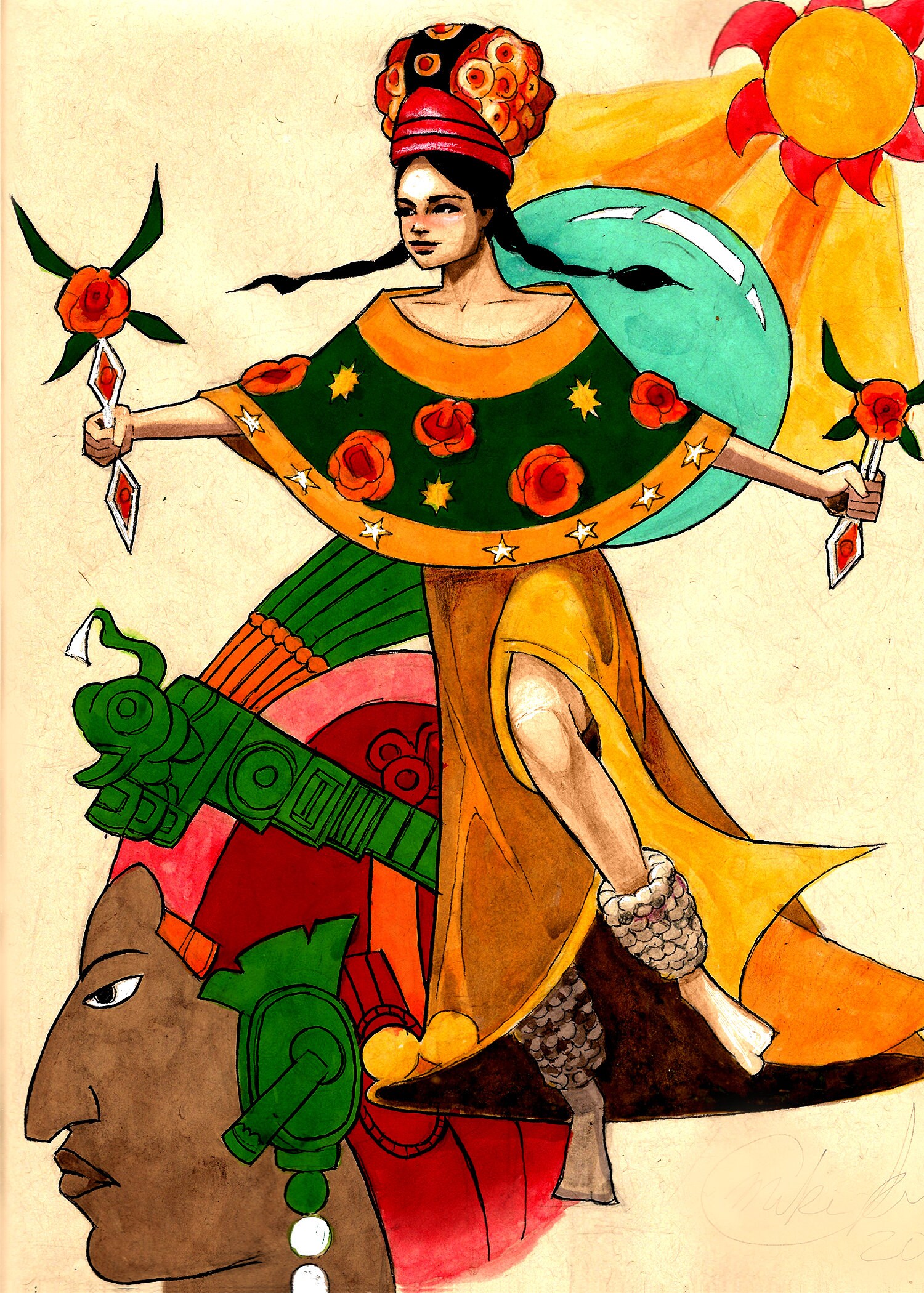 Original Framed Matted Art Print From my Original Mexican Art Etsy