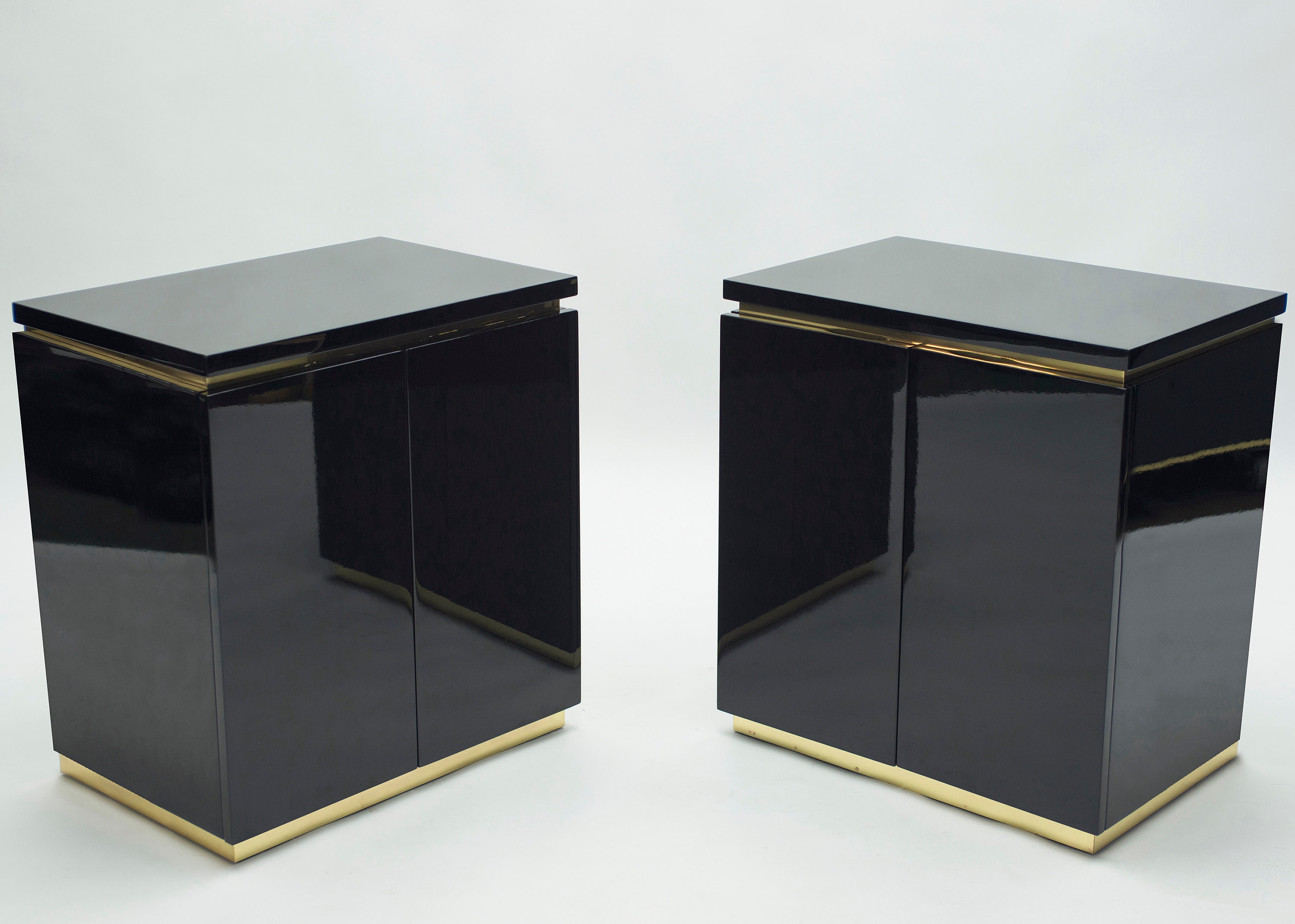 Pair Of Small Black Lacquer