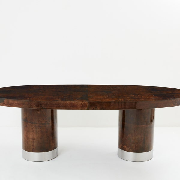 Aldo Tura large goatskin parchment dining table 1960s