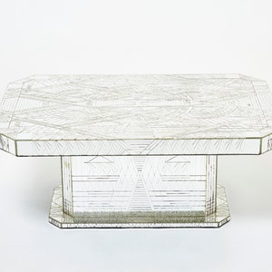 Rare mirror mosaic coffee table by Daniel Clement 1970s