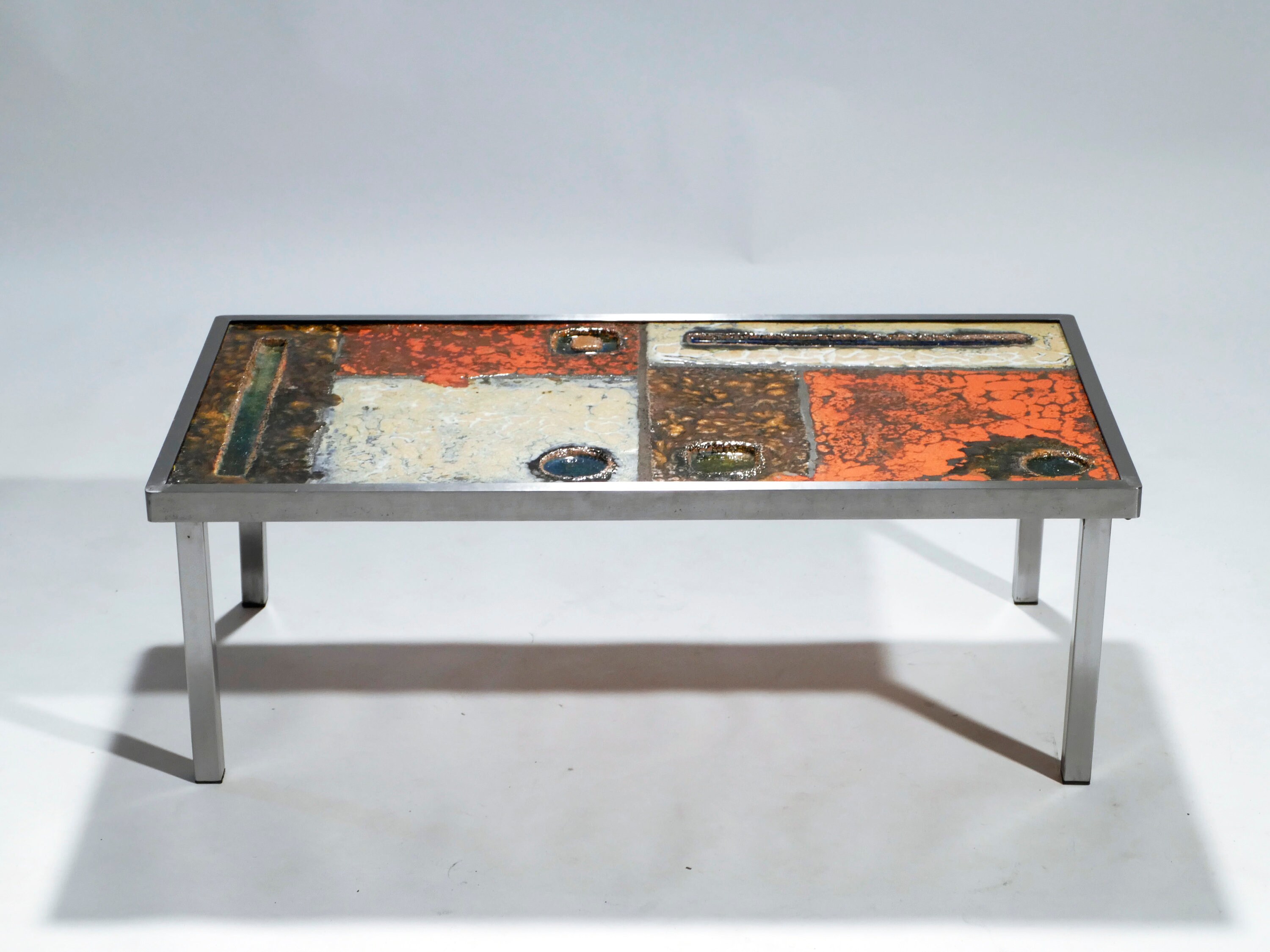 French Robert & Jean Cloutier Ceramic Coffee Table 1950S