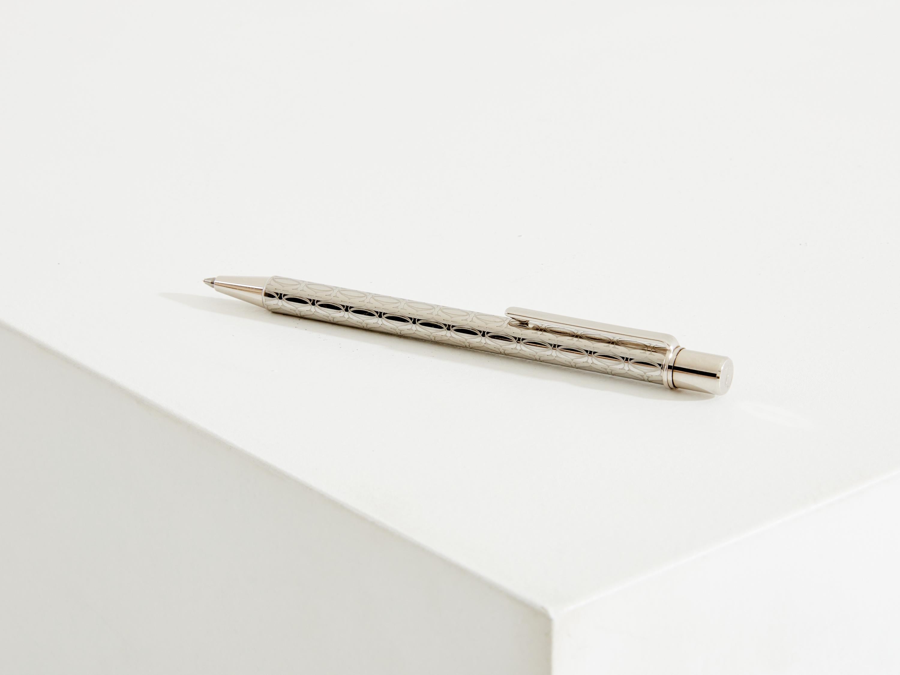 Cartier Must II Ballpoint Pen Silver Plated and Palladium