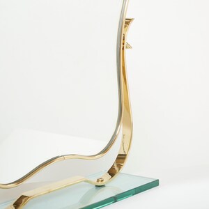 Gio Ponti for fontana Arte brass Murano glass table vanity mirror 1950s image 5