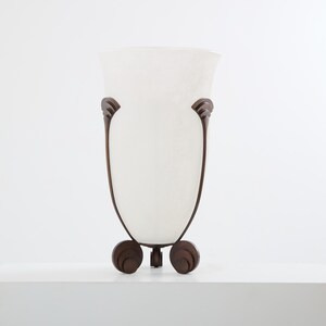 Karl Springer for Seguso large bronze Art Deco frosted glass vase 1980