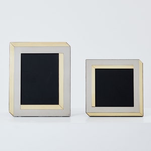 Romeo Rega italienisches Messing-Chrom-Set aus zwei Bilderrahmen, 1970
