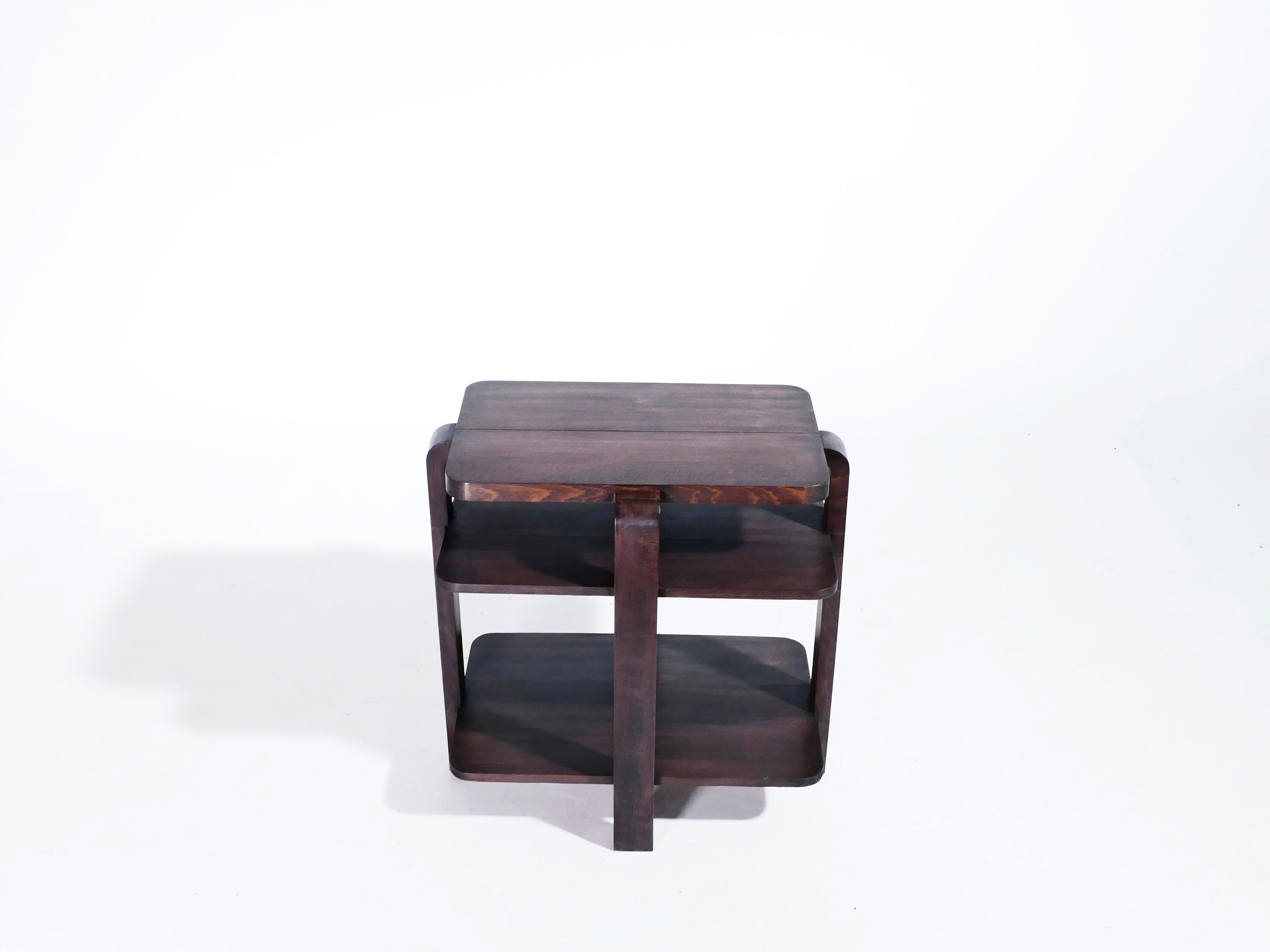 French Art Deco Modernist Mahogany Side Table 1940S