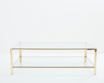 Two-tier Bronze coffee table by J.T. Lepelletier for Broncz 1960s