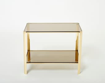 Two-tier Bronze side table by J.T. Lepelletier for Broncz 1960s