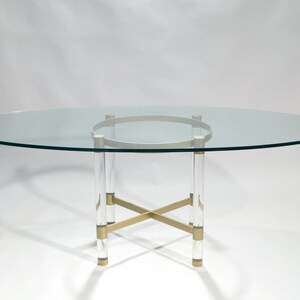 Brass and lucite dining table by Sandro Petti for Metalarte 1970s