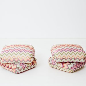 Jacques Charpentier for Maison Jansen pair of ottomans Missoni upholstery 1970s