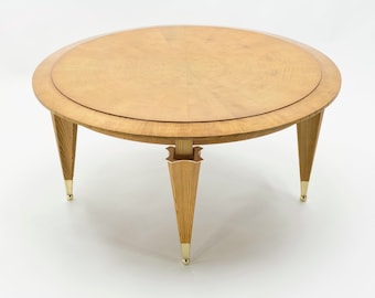 André Arbus ash wood neoclassical coffee table 1940s