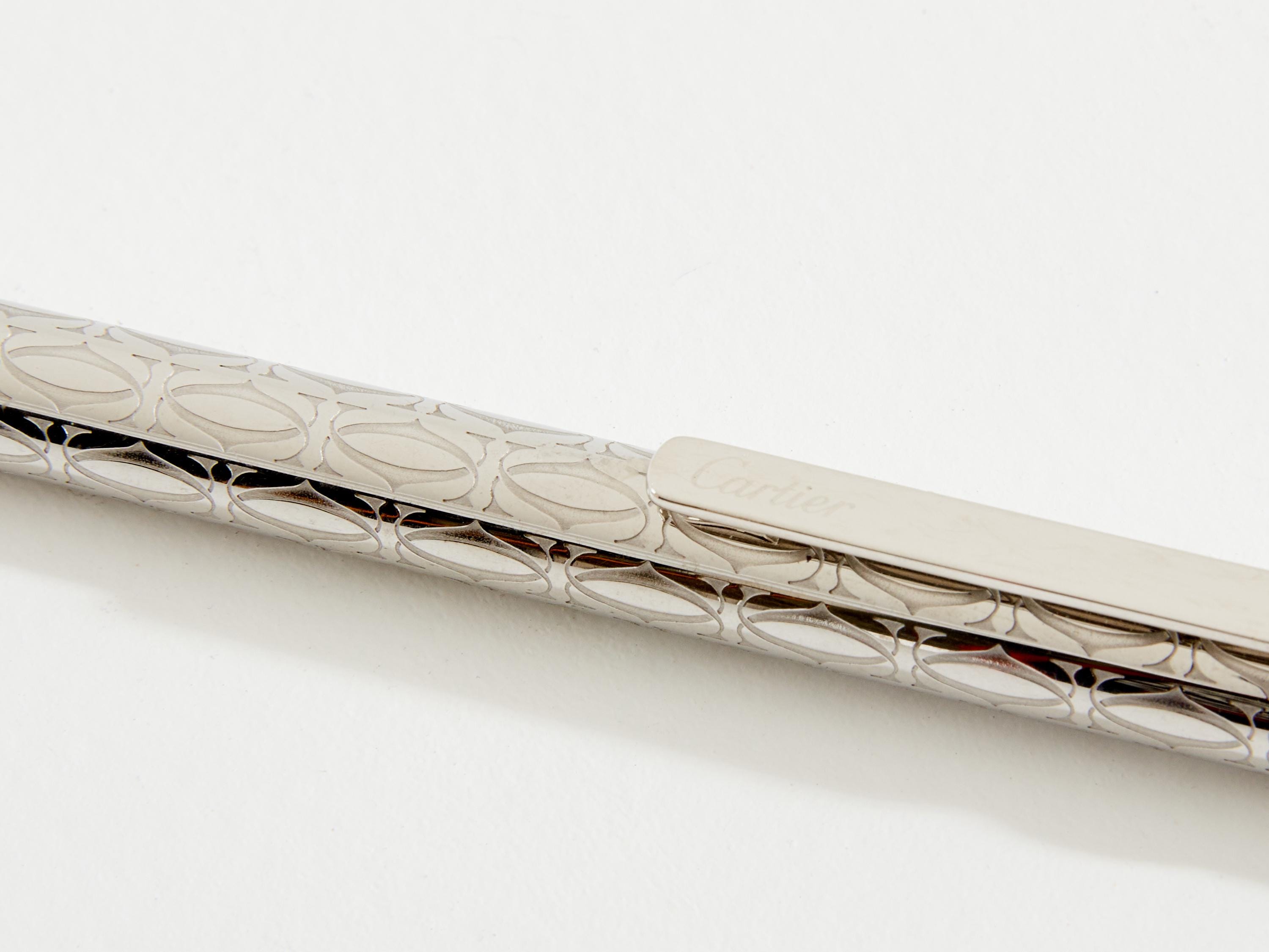 Cartier ボールペン　Must II Propelling Pen Cartier Must II Ballpoint Pen Silver Plated and Palladium