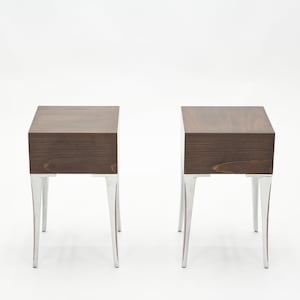 French ebony steel end tables Night Stands 1970s