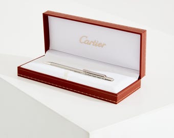 Cartier Must II Pen シルバー 赤いケース付き Boxed Cartier Stylo Bille Must II Ballpoint Pen - Hemswell