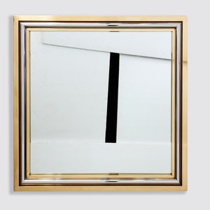 Romeo Rega for Metalarte Large Brass chrome square mirror 1970s