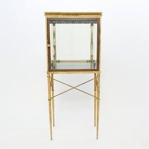 French gilded iron mirrored and brass bar cabinet vitrine 1920s