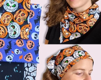 Ladies Halloween Bandana, Head Scarf, Neck Scarf