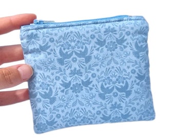 Coin Purse, Blue Hummingbird Purse, Birds Wallet