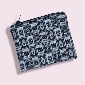Monedero de monedas, Bolso gótico, Monedero de tarjeta Tarrot, Monedero calavera, Mini monedero, Monedero de monedas, Mini bolsa con cremallera, Bolso Brujo, Monedero Pentagrama