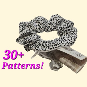 Stash Scrunchies, 100% Cotton Stash Scrunchies, Cotton Scrunchies, Zipper Scrunchies, Hair Scrunchie, Animal Scrunchie, Scrunchie Purse