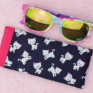 Padded Cats Glasses Case, Adult Sun Glasses Case, Eye Glass Case, Foam Glasses Case, Glasses Case