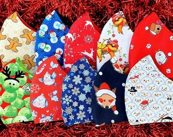 ADULT, TEEN, CHILD, 3 Layers, Filter Pocket, Fitted Face Mask, Adjustable Straps, Reusable, Christmas Mask, Festive Face Mask, Snowmen Mask
