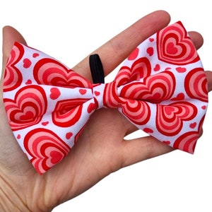 Valentines Dog Bow Tie, Love Heart Cat Bow Tie, Pet Accessories, Hearts Dog Bow Tie