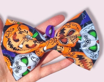 Halloween Dog/ Cat Bow, Halloween Pumpkins Dog Bow, Dog Bow Tie, Pet Neckwear