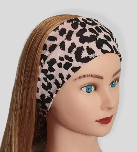 2 Pack Headband Headbands Soft, Stretchy Headband 1 Pink Animal Headband  and 1 Pink Polka Dot Headband 