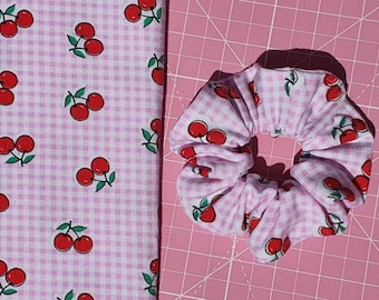 Coletero con cerezas a cuadros, coletero con cuadros rosas