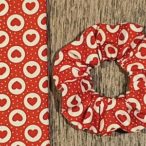 Valentines Hair Scrunchie - Heart Scrunchie - Hair Scrunchie
