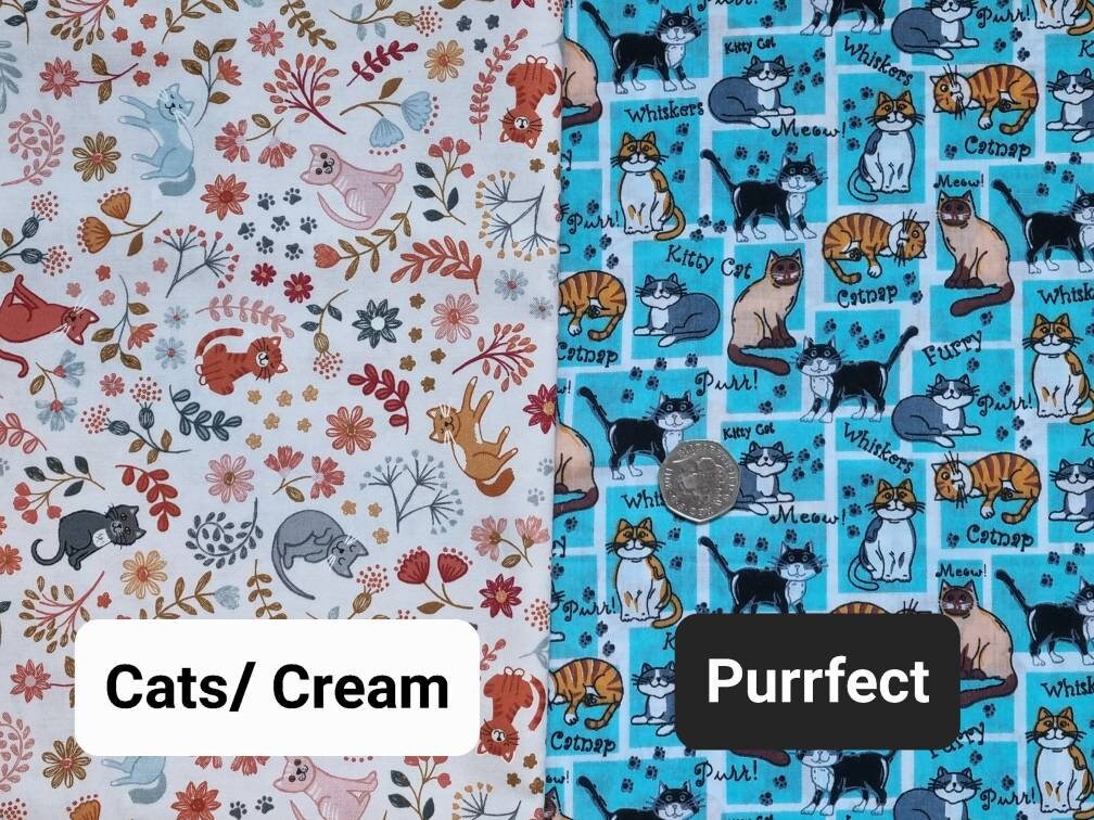 Maschera Viso Lavabile Con Filtro, Tema Gatti E Fiori &ndash; Taglia M Adulto, Fatta A Mano, USA