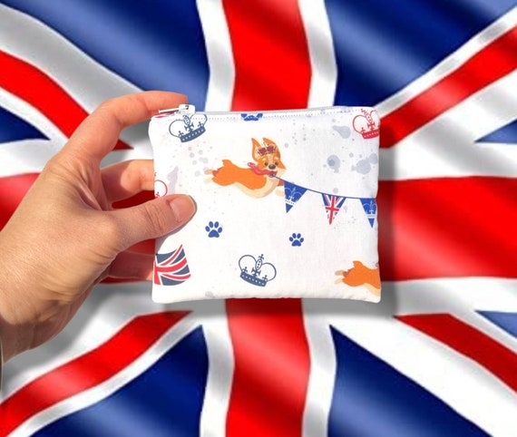 Jubilee Corgi Coin Purse, Queens Jubilee Coin Purse, Platinum Jubilee Purse, Mini Purse, Coin Wallet, Fabric Coin Purse Jubilee UK