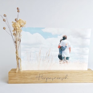 Fotohalter mit Aufdruck | Kartenhalter für Erinnerungsfotos | Tischaufsteller für Postkarten & Bilder Bilderhalter | Fotoleiste | 10cm 22cm