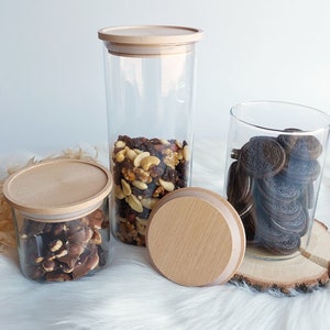 Vorratsglas mit Holzdeckel Nervennahrung Holzdeckel personalisiert mit Name Wunschwort und Herz Keksdose Süßigkeitenglas Geschenk Bild 6