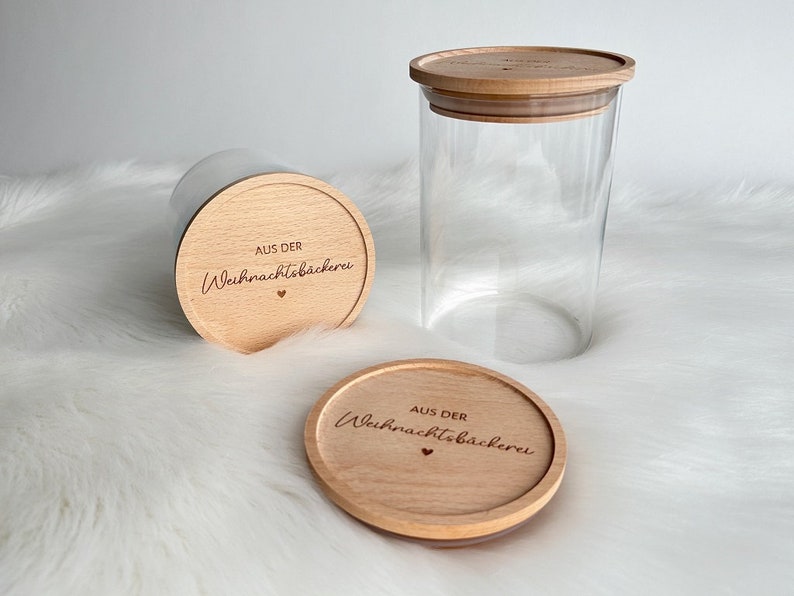 Vorratsglas Aus der Weihnachtsbäckerei Holzdeckel personalisiert mit Wunschname Weihnachtsdeko Weihnachtsgeschenk Plätzchen image 4