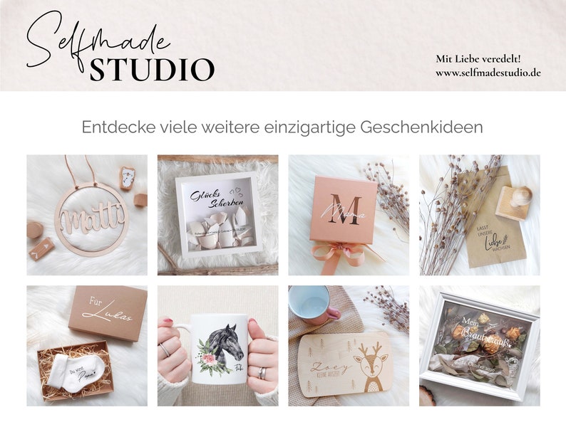 Holzbox mit Wusch-Gravur Überraschungskiste Holzkiste zum selbst Befüllen Geschenkbox mit Holzwolle Schiebedeckel Personalisierung image 4