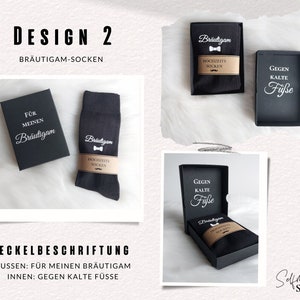 Bräutigam Socken mit Geschenkbox Für meinen Bräutigam gegen kalte Füße Hochzeitssocken Box mit Personalisierung Herrensocken Anzug Design 2