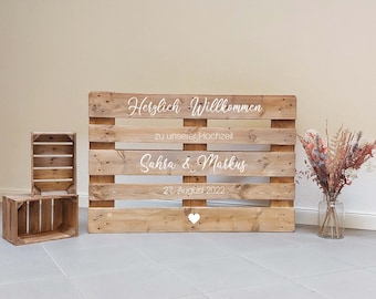 Pallet stickers - Welcome lettering | 6 Designs | Wedding stickers | Welcome sign Wedding | Euro pallet | Sticker Wedding