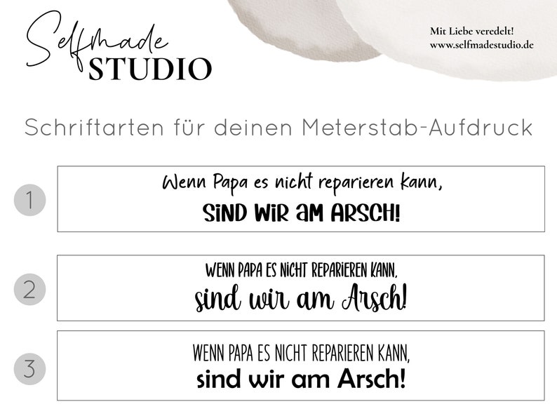 Meterstab mit Spruch Wenn Papa es nicht reparieren kann, sind wir am Arsch Farben, Namen, Zollstock personalisiert Name Hobby Handwerker image 2