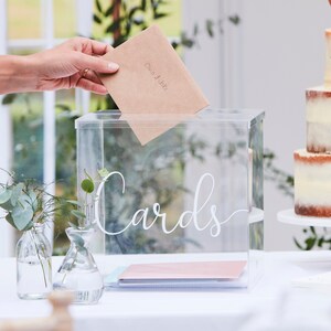Acryl-Kartenbox für Geldgeschenke, elegante Hochzeit Geldgeschenk | Acryl Würfel für Karten mit abnehmbaren Deckel | Hochzeitgeldgeschenke