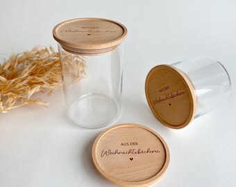 Vorratsglas - "Aus der Weihnachtsbäckerei" | Holzdeckel personalisiert mit Wunschname | Weihnachtsdeko | Weihnachtsgeschenk | Plätzchen